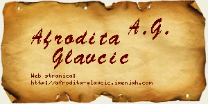 Afrodita Glavčić vizit kartica